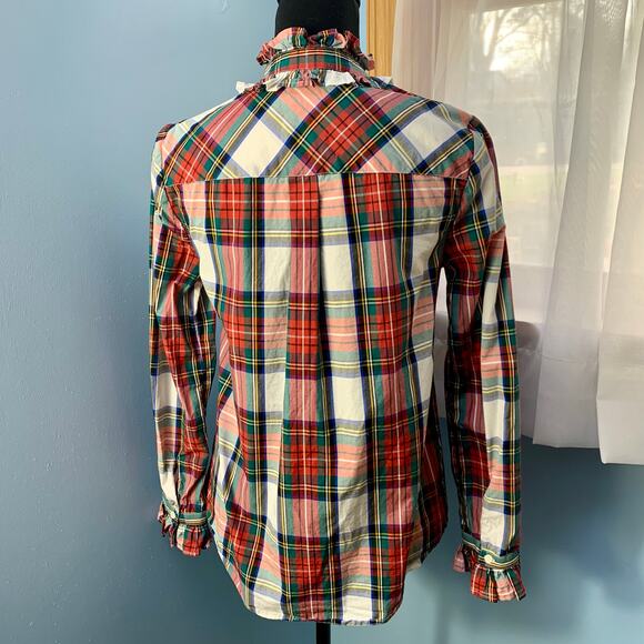 J. Crew Ruffleneck Classic-fit Boy Shirt in Snowy Stewart Tartan Size XS - Picture 5 of 8